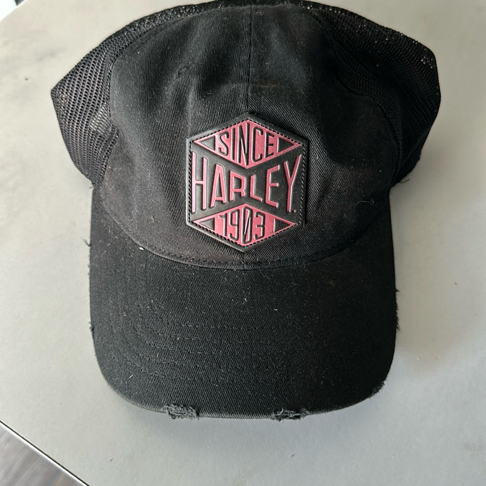 Harley Davidson trucker hat.